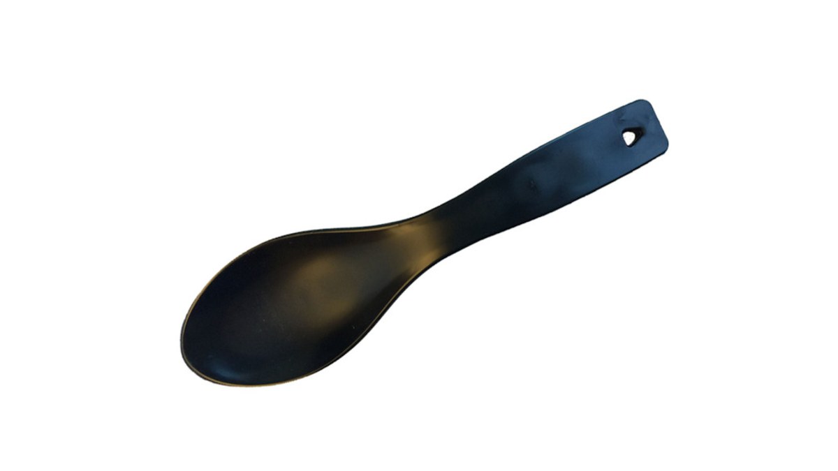 Black heavy-duty serving spoon